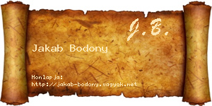 Jakab Bodony névjegykártya
